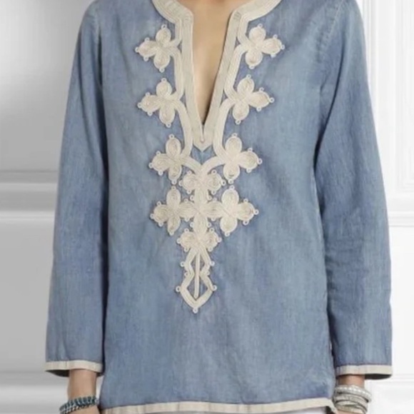 J. Crew denim embellished tunic top 4 - Picture 8 of 8